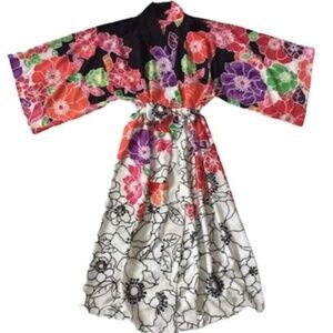 Natori Mixed Floral-Print Kimono Full Length Robe